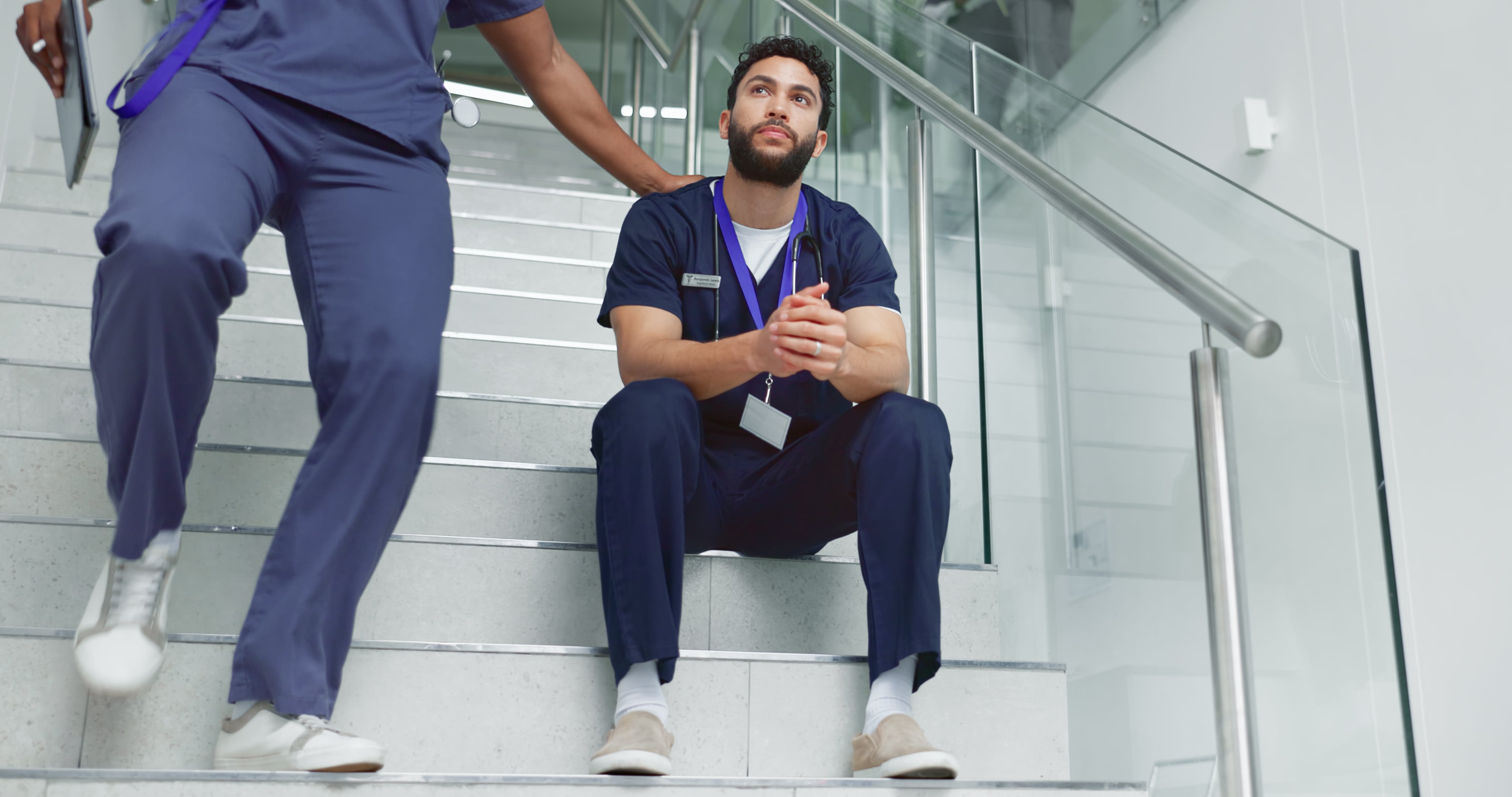 physicians supporting each other at work